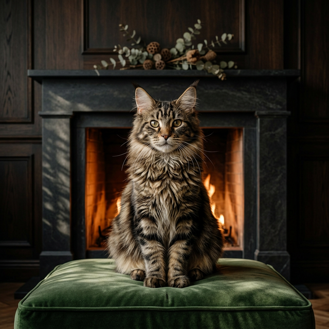 Maine Coon kitten portrait